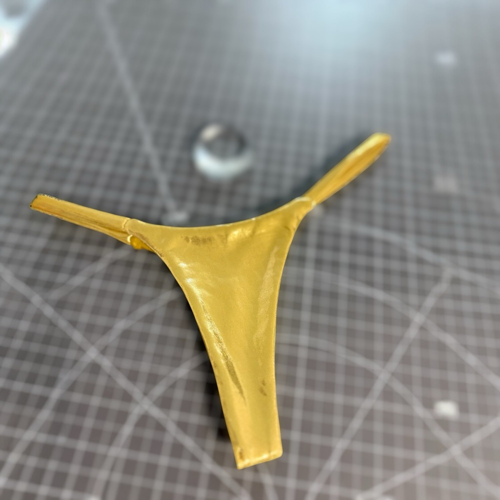 Gold Thong Bikini Bottom
